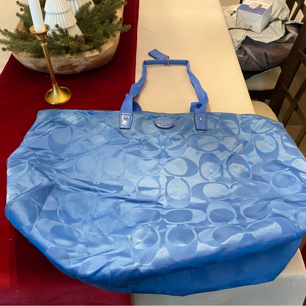 Coach Sky Blue Signature Tote